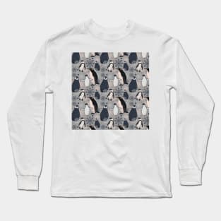 Snowy Penguins - Gray Long Sleeve T-Shirt